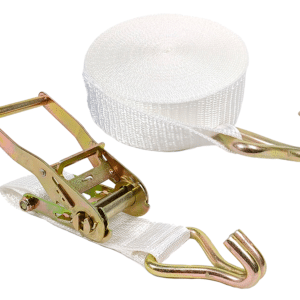 Conjunto de Amarração Cinta com Catraca 1,5 Tonelada x 9m Gancho Jota - Branco