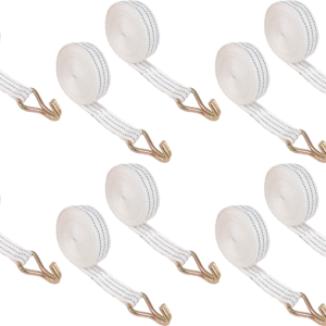 10 Cintas de Amarração 3 Tonelada x 9m Gancho Jota - Branco