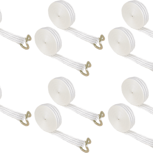 10 Cintas de Amarração 3 Tonelada x 9m Gancho Garra - Branco