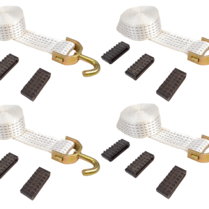 Kit 4 Cintas Cegonheiro 5 Toneladas Com Gancho Giratório + 12 Canoplas - Branca