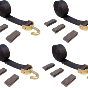 Kit 4 Cinta Cegonheiro 5 Toneladas Com Gancho Giratório + 12 Canoplas - Preto